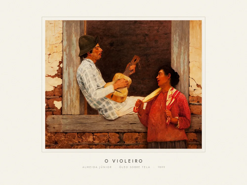 Quadro O violeiro, Almeida Júnior · 1899