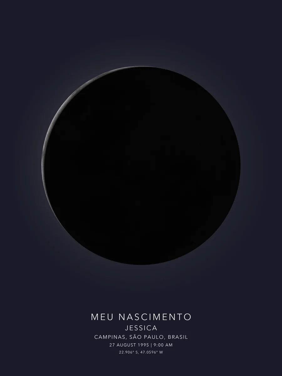 Fase da lua no estilo Clássico, com a frase A lua daquela noite.